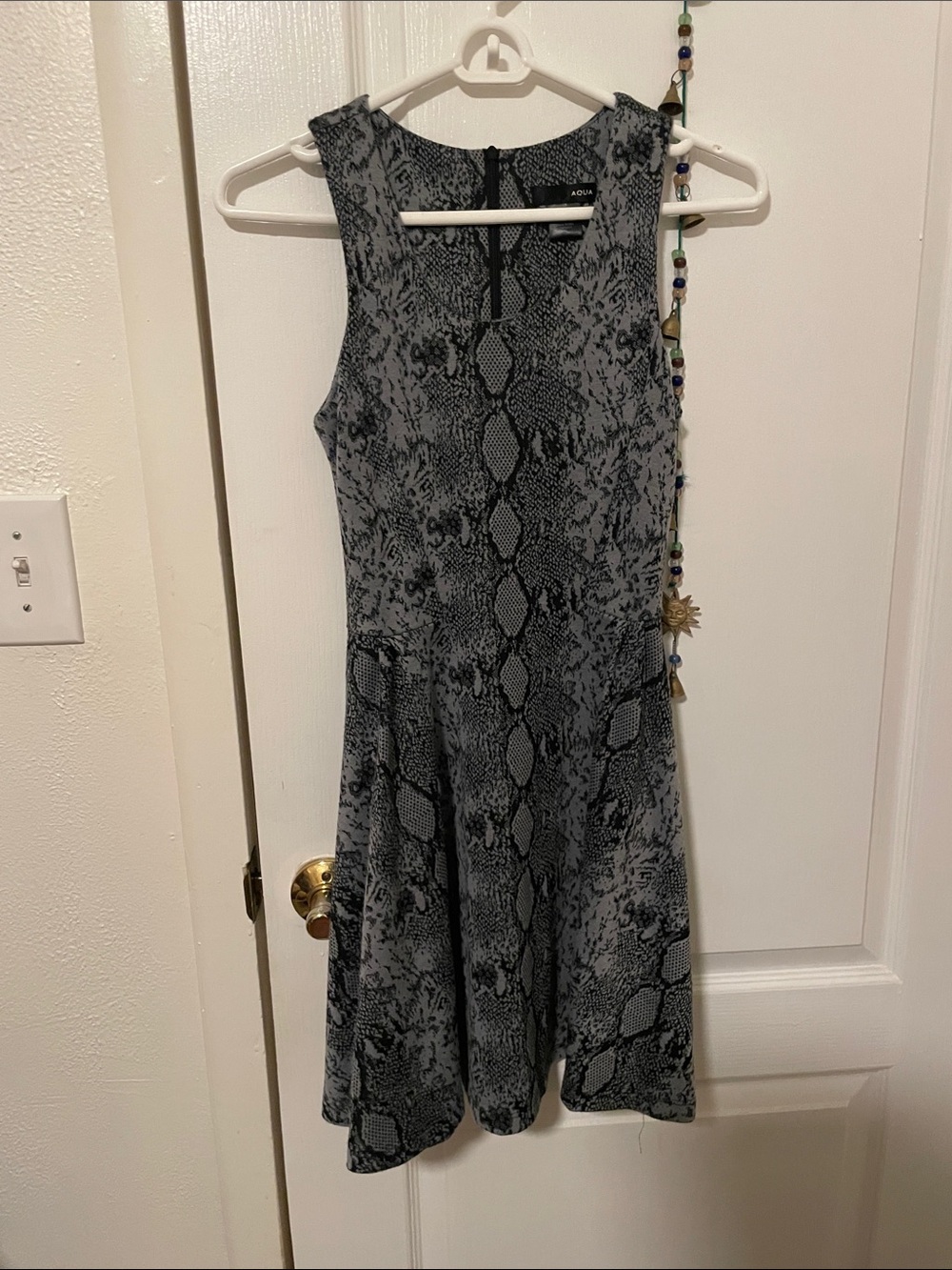 Hayden Panettiere Aqua Snake Print Skater Dress Sz S